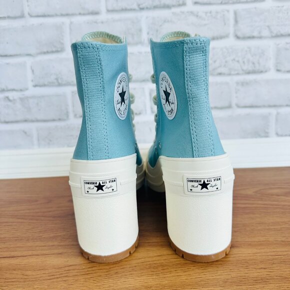 ⭐Converse Chuck 70 DE LUXE HEEL HI Platform 5.5 MEN Boots Sneakers Teal A08279C⭐ - Picture 4 of 10